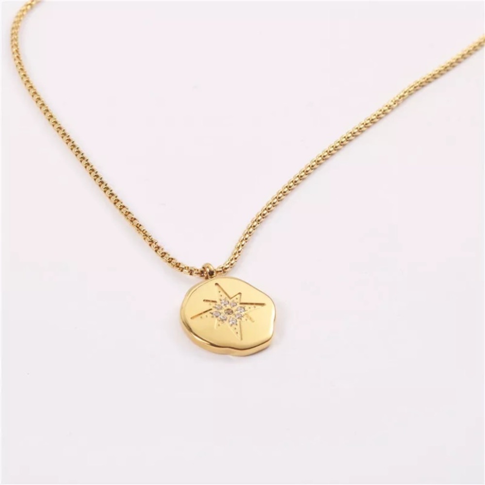 North Star gold crystal necklace